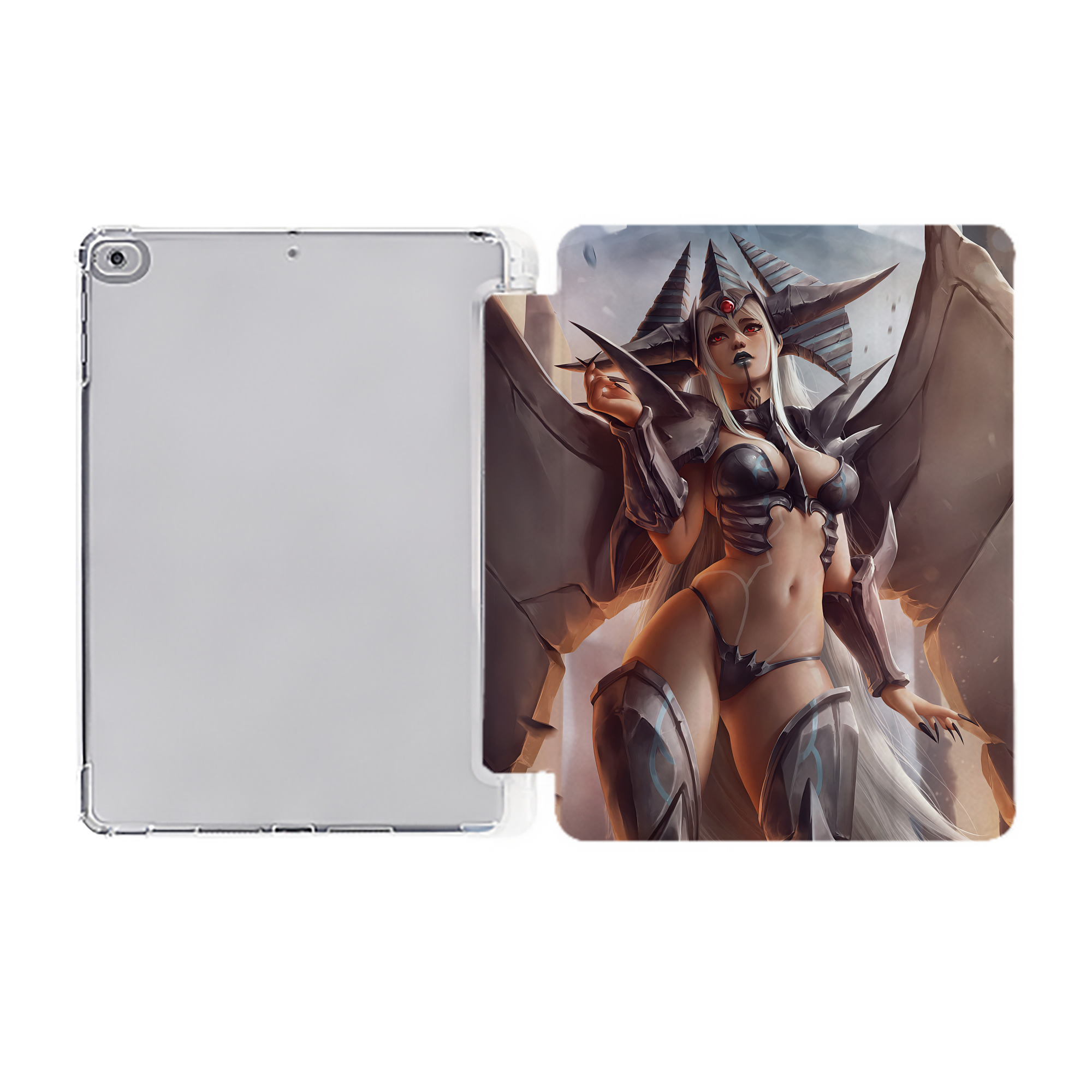 （画像用） 遊☆戯☆王 Yu-Gi-Oh! IPad ケース ペン収納付き 三つ折りスタンド PUレザー×シリコン 対応機種9.5/10.5/10.9インチ